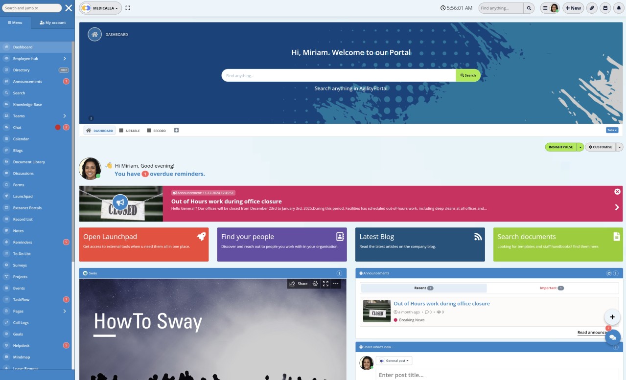 Handling Employee Lateness with AgilityPortal