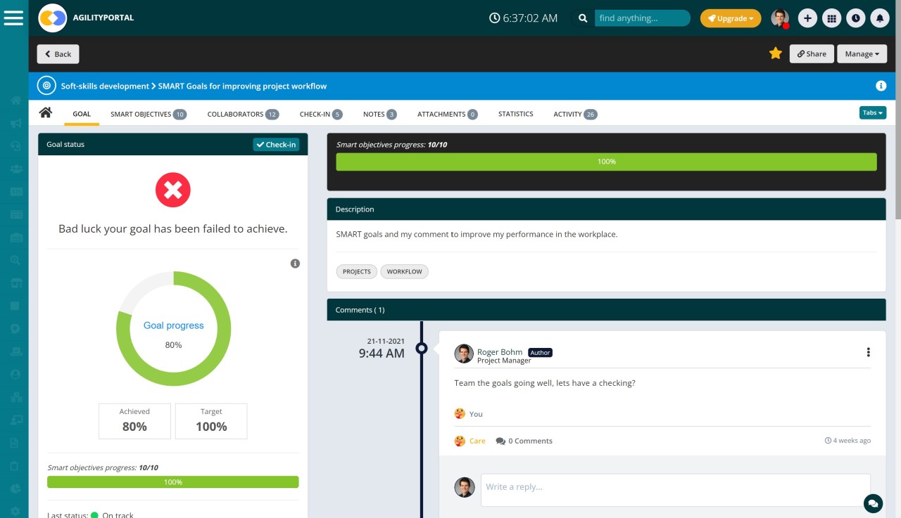 Examples of employee performance goals