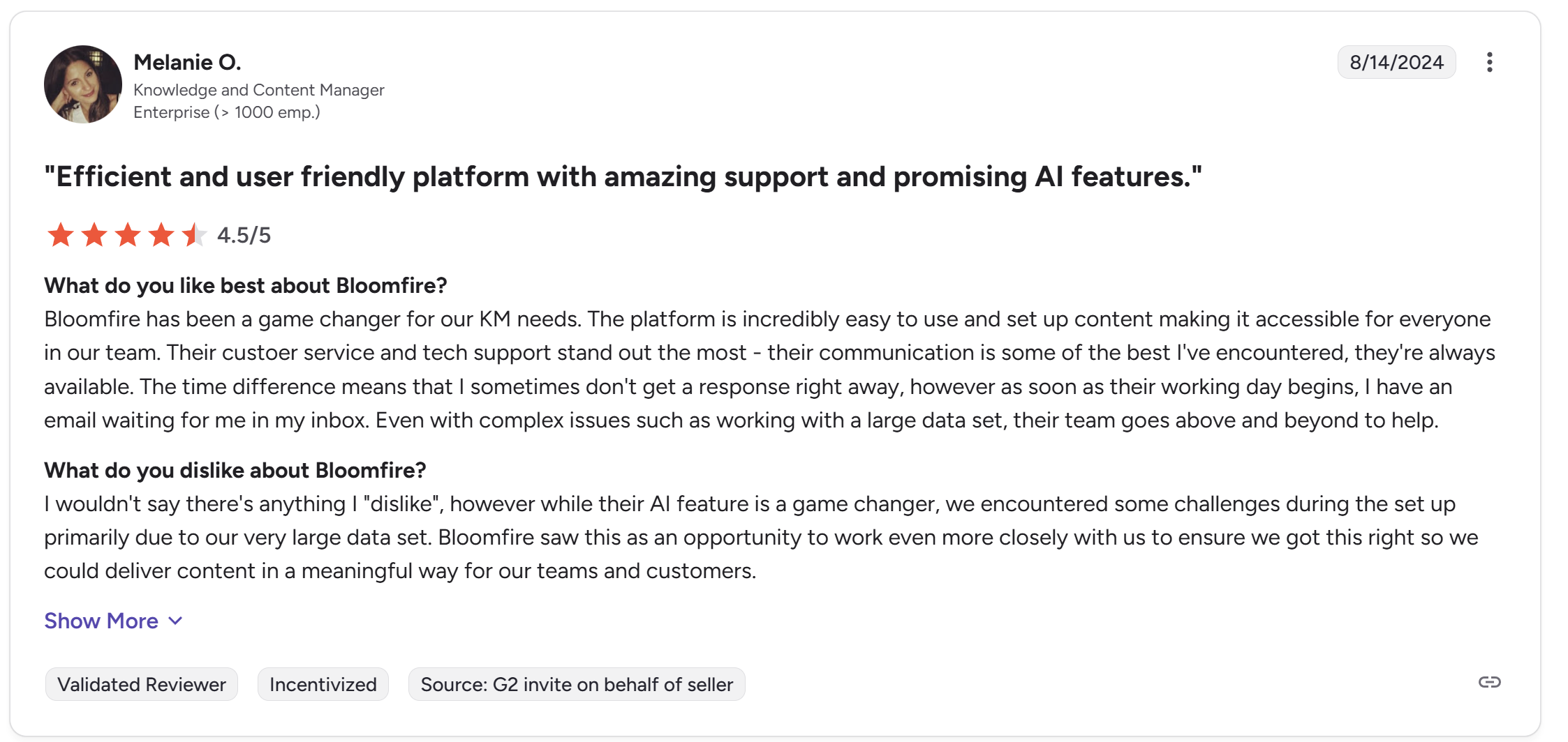 Bloomfire Work Management Reviews & Product Details