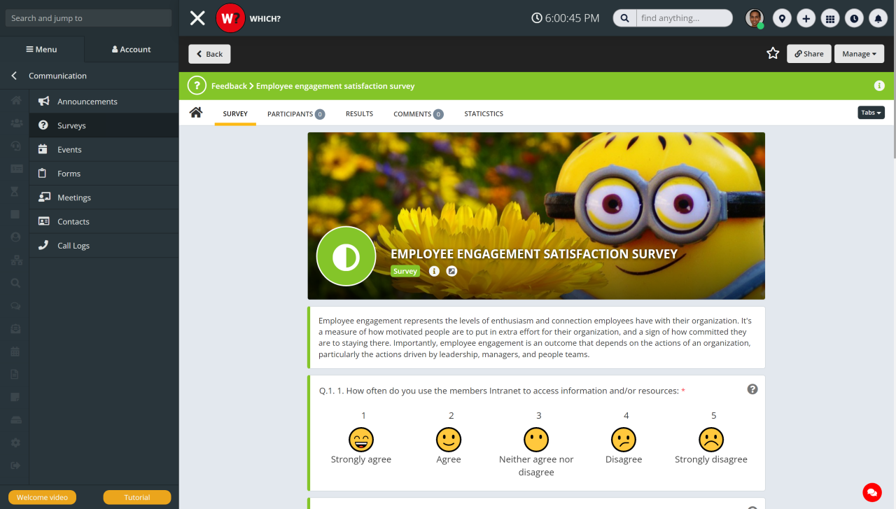 Voting surveys and quizzes