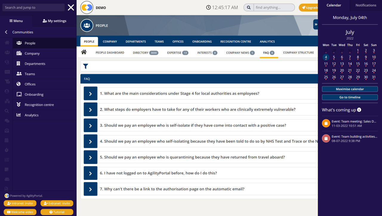 Possible ways to optimize an employee portal 