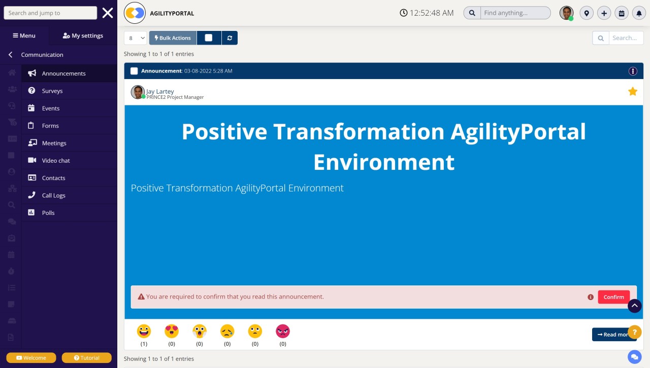 Internal communication software