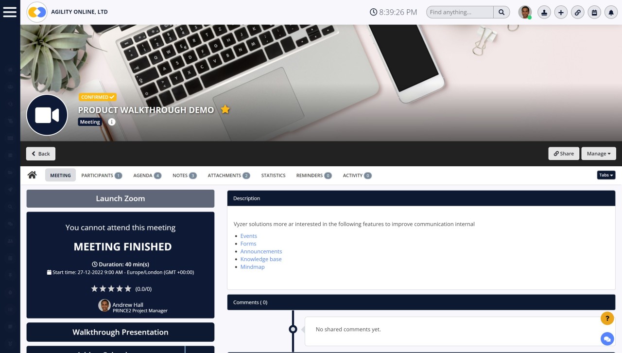 Meetings and conferencing tools