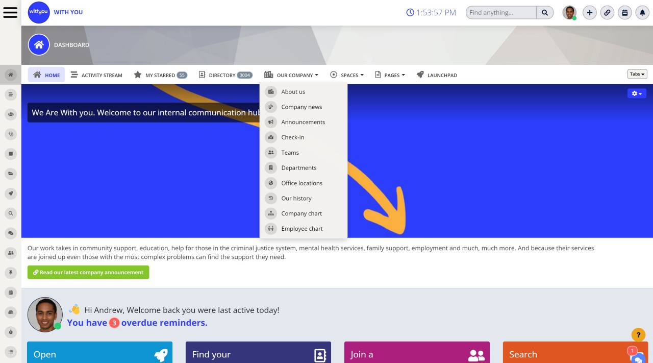 Intranet for internal communications strategy