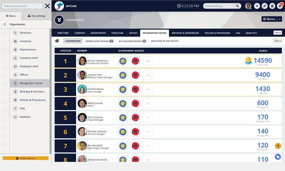 AgilityPortal employee recognition