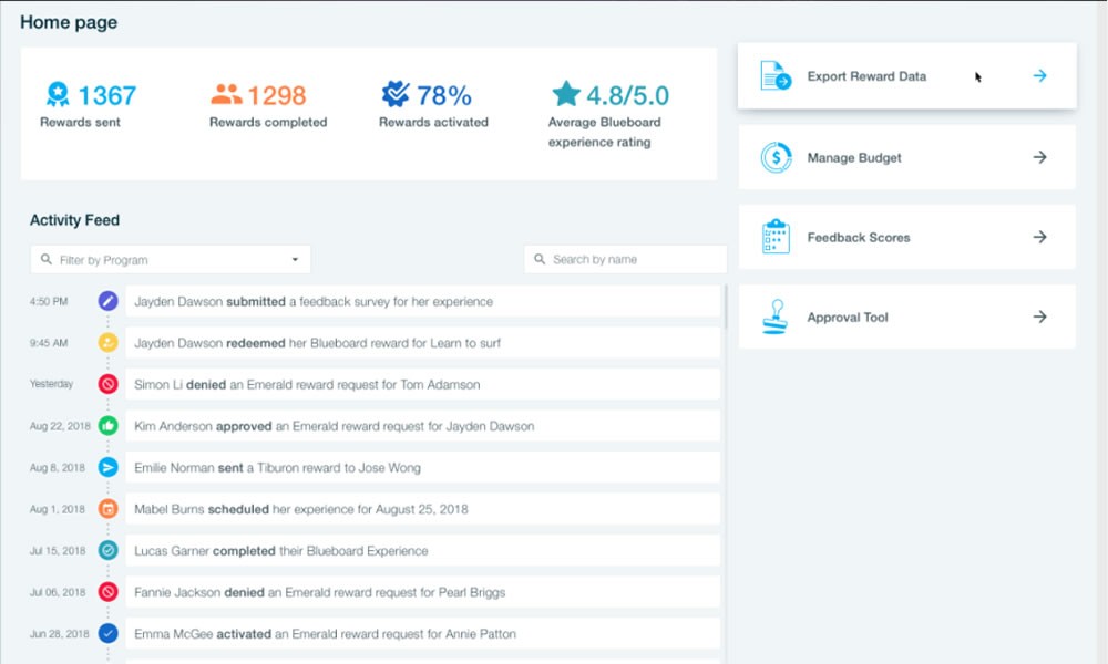 Blueboard employee recognition