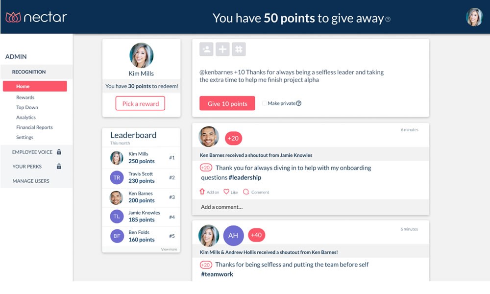 Nectar employee recognition