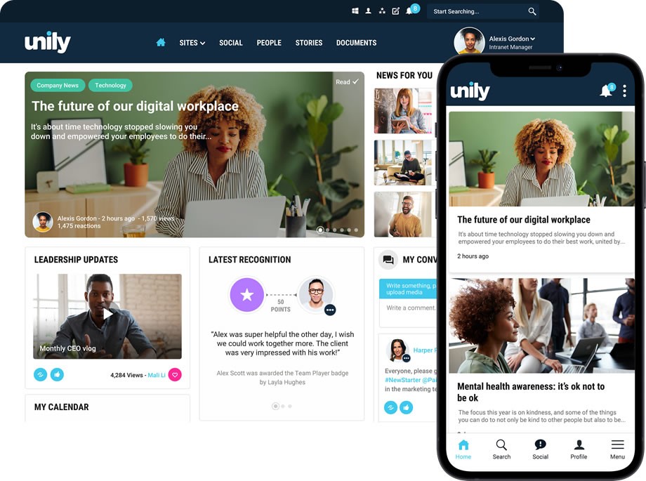 Slack intranet integration - Unily