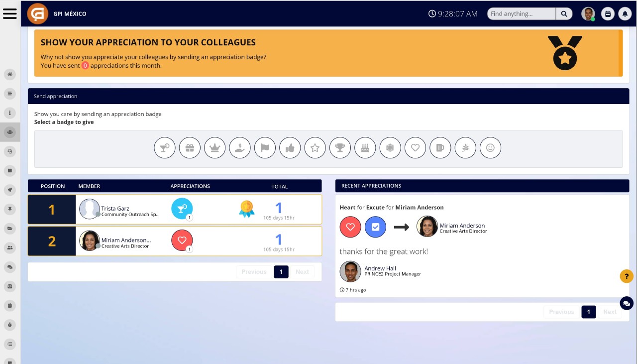 Employee Recognition Wall