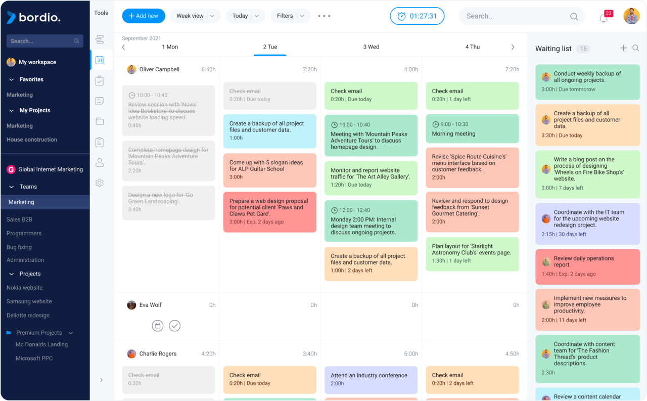 #1.Bordio: The Powerhouse Time Planner