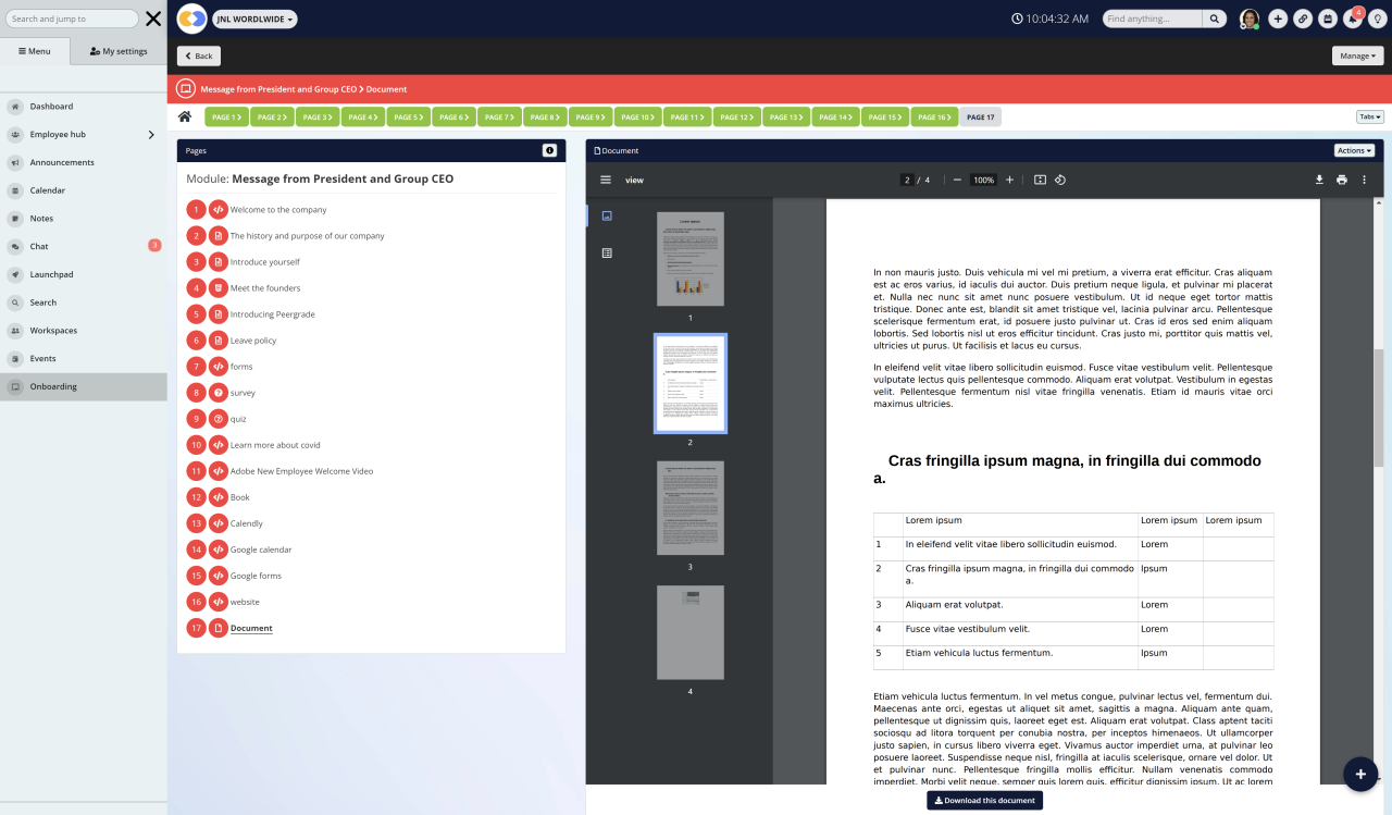7.Embed employee handbook and documents