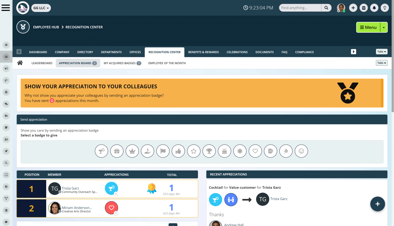 Employee Recognition Hub