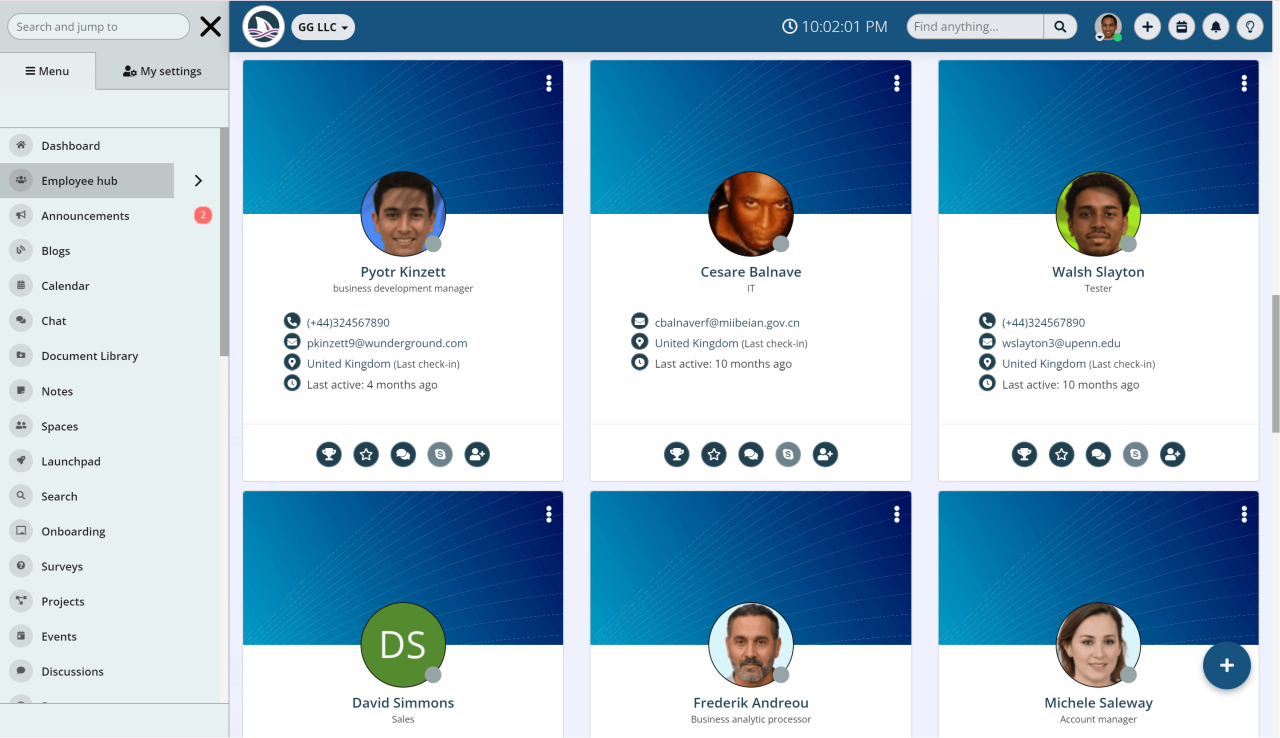 Make it a space where you can easily locate team members in the employee directory